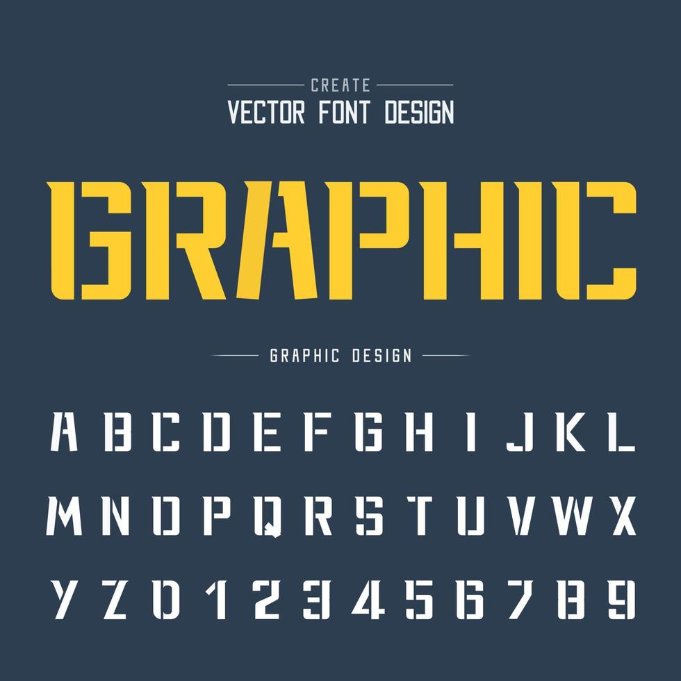 Tech Font and Graphic alphabet vector, Technology Bold Modern Typeface and letter number design vector