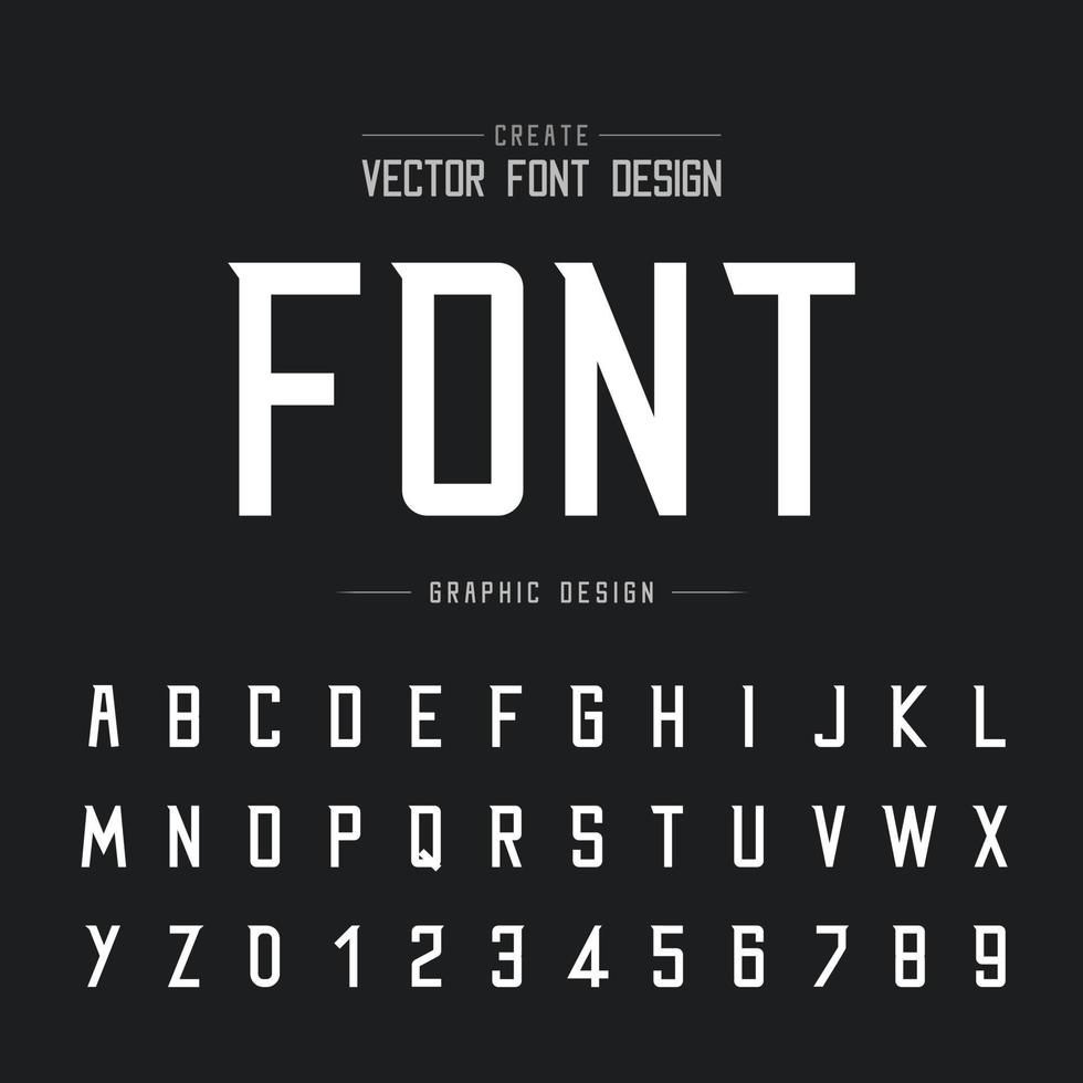 Font and alphabet vector, Modern Typeface and letter number design ...