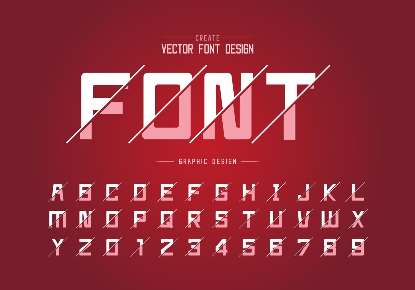 Font and alphabet vector, Square typeface letter and number design, Graphic text on background vector