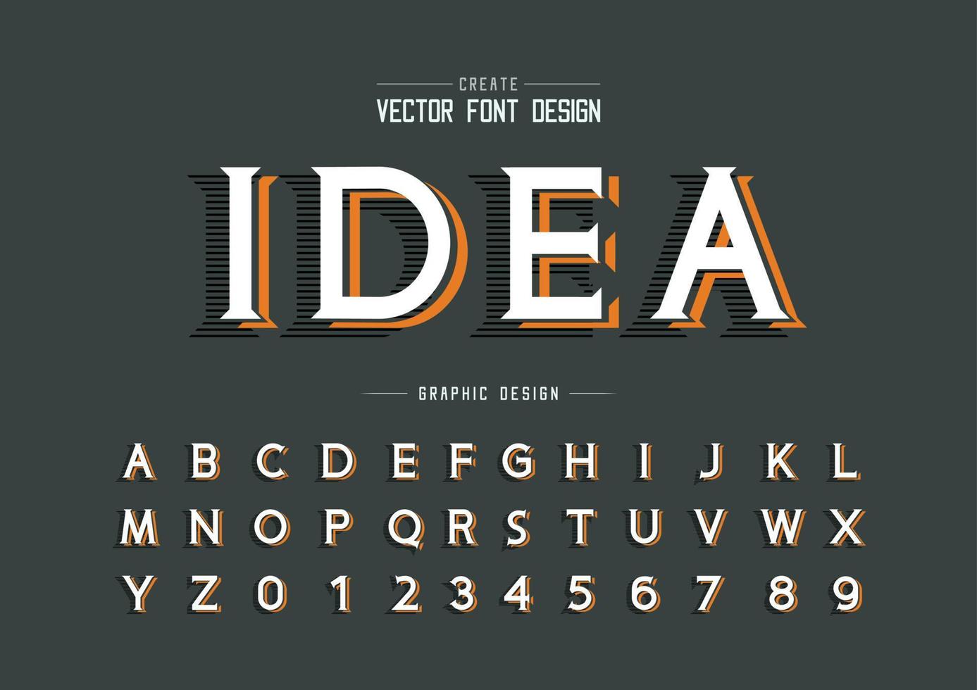 vector de fuente y alfabeto, diseño de letra y número de tipo de letra de idea de línea, texto gráfico en el fondo
