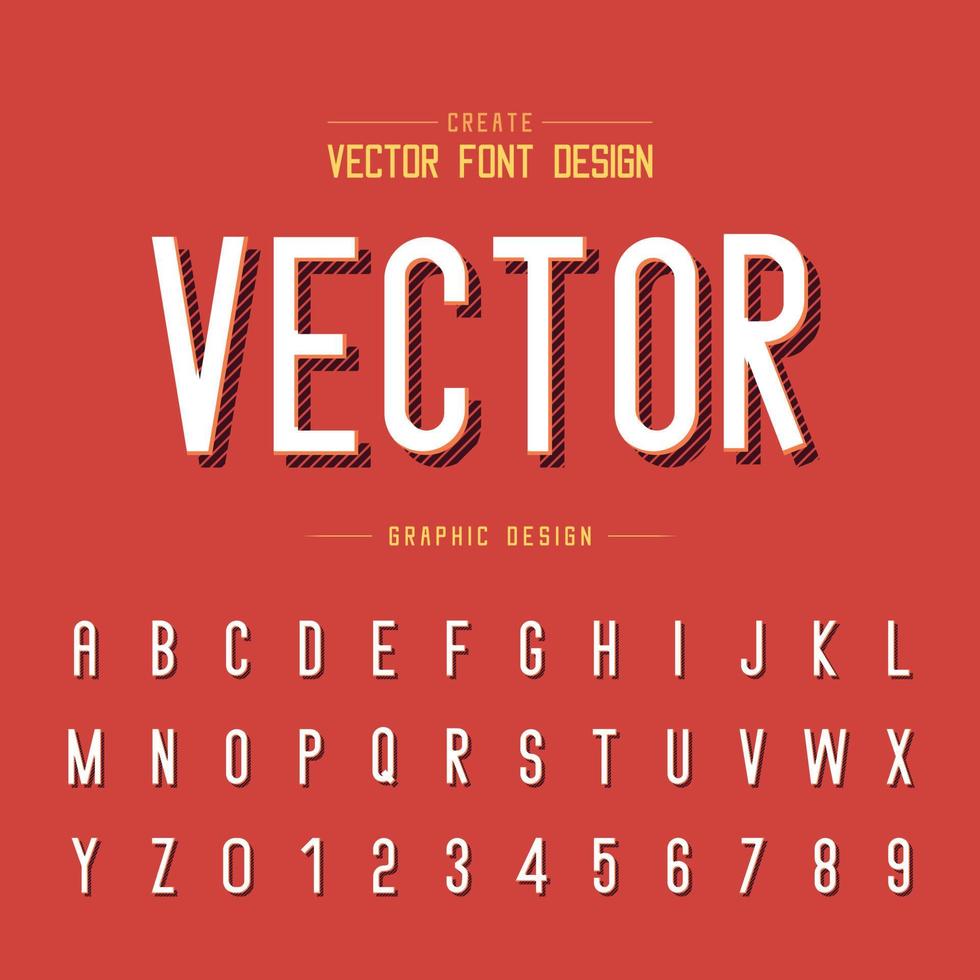 Font and alphabet vector, Style letter typeface and number design, Graphic text on background vector