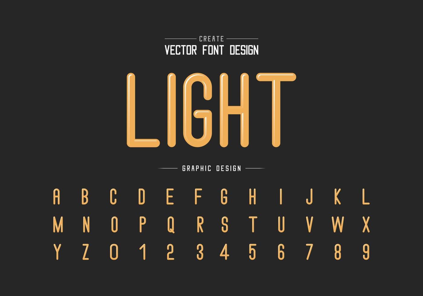 Highlights font and alphabet vector, Letter style typeface and number design vector