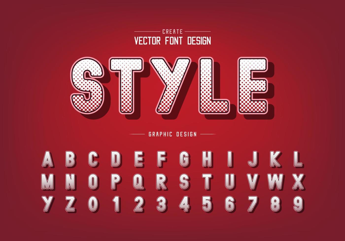 Halftone hexagon font and alphabet vector, Digital style typeface letter and number design vector