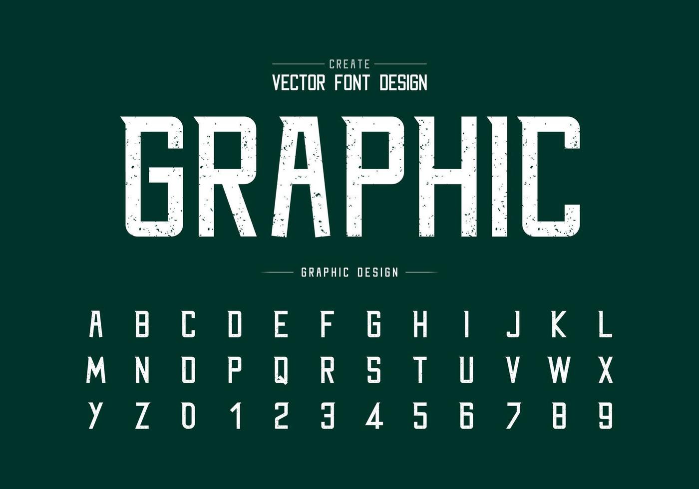 Texture font and alphabet vector, Rough modern typeface and letter number design vector