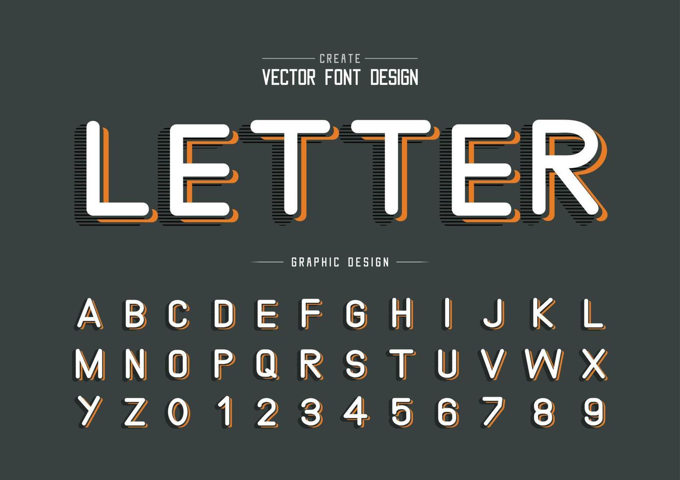 Font and alphabet vector, Typeface letter and number design, Graphic text on background vector