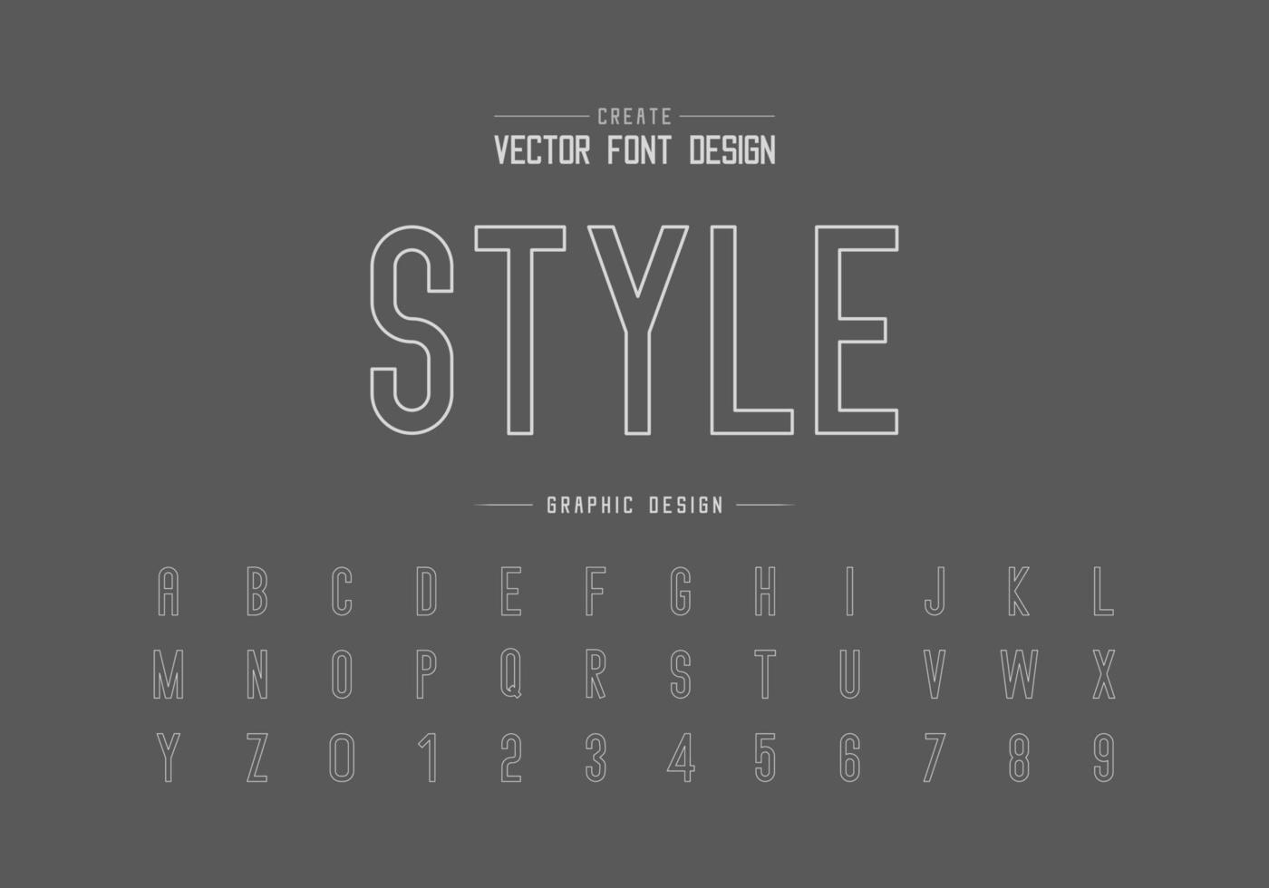 Line font and alphabet vector, Letter typeface and number design vector