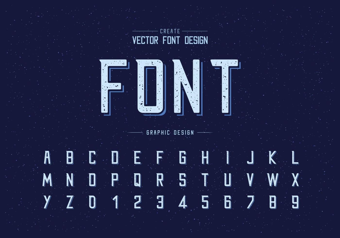 Texture Font and alphabet vector, Modern Typeface and letter number design, Graphic text on background vector