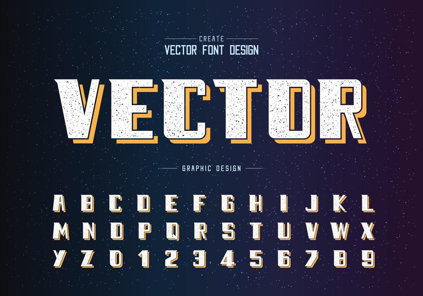 Texture Bold Font and alphabet vector, Modern Typeface and letter number design vector