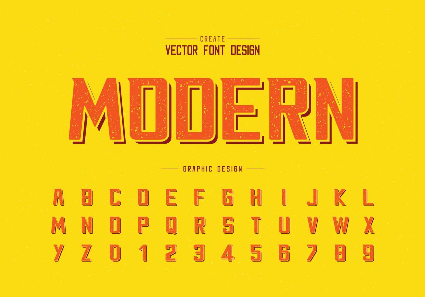 Texture Font and alphabet vector, Bold Modern Typeface and letter number design, Graphic text on background vector