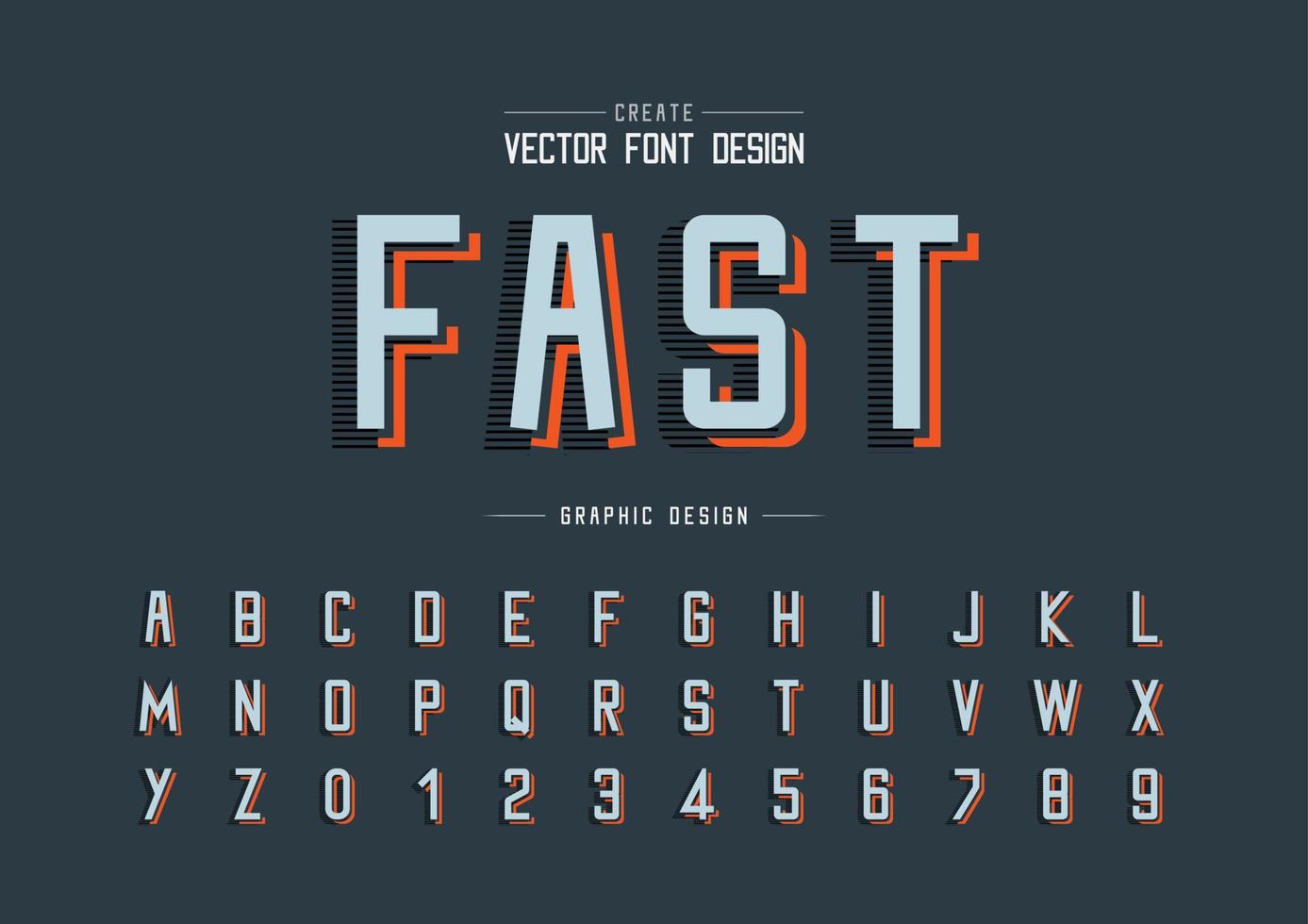 vector de fuente y alfabeto, tipo de letra de línea y diseño de número de letra, texto gráfico en el fondo