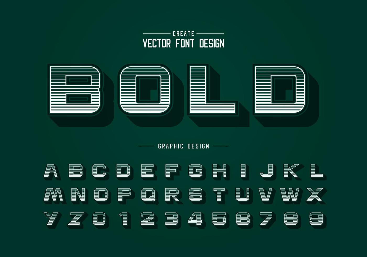 Line bold font and alphabet vector, Digital design typeface letter and number, Graphic text on background vector