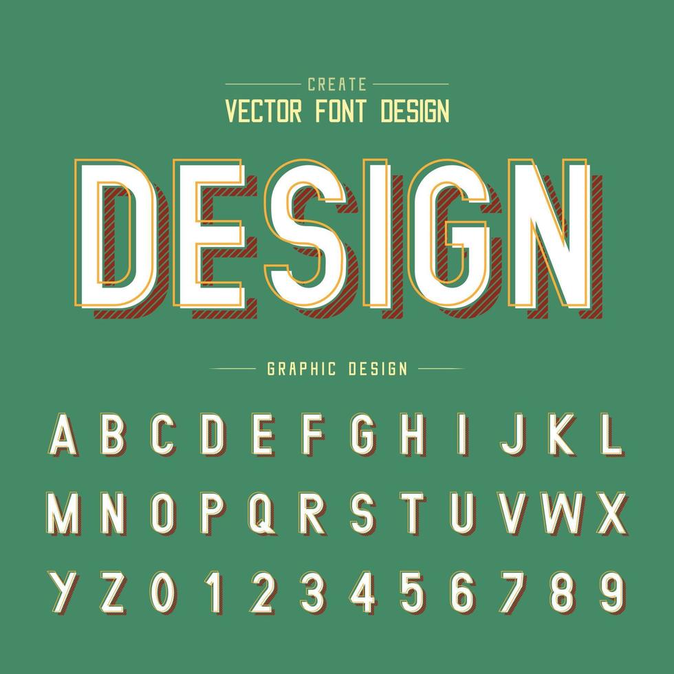 Font and alphabet vector, Style typeface letter and number design, graphic text on background vector