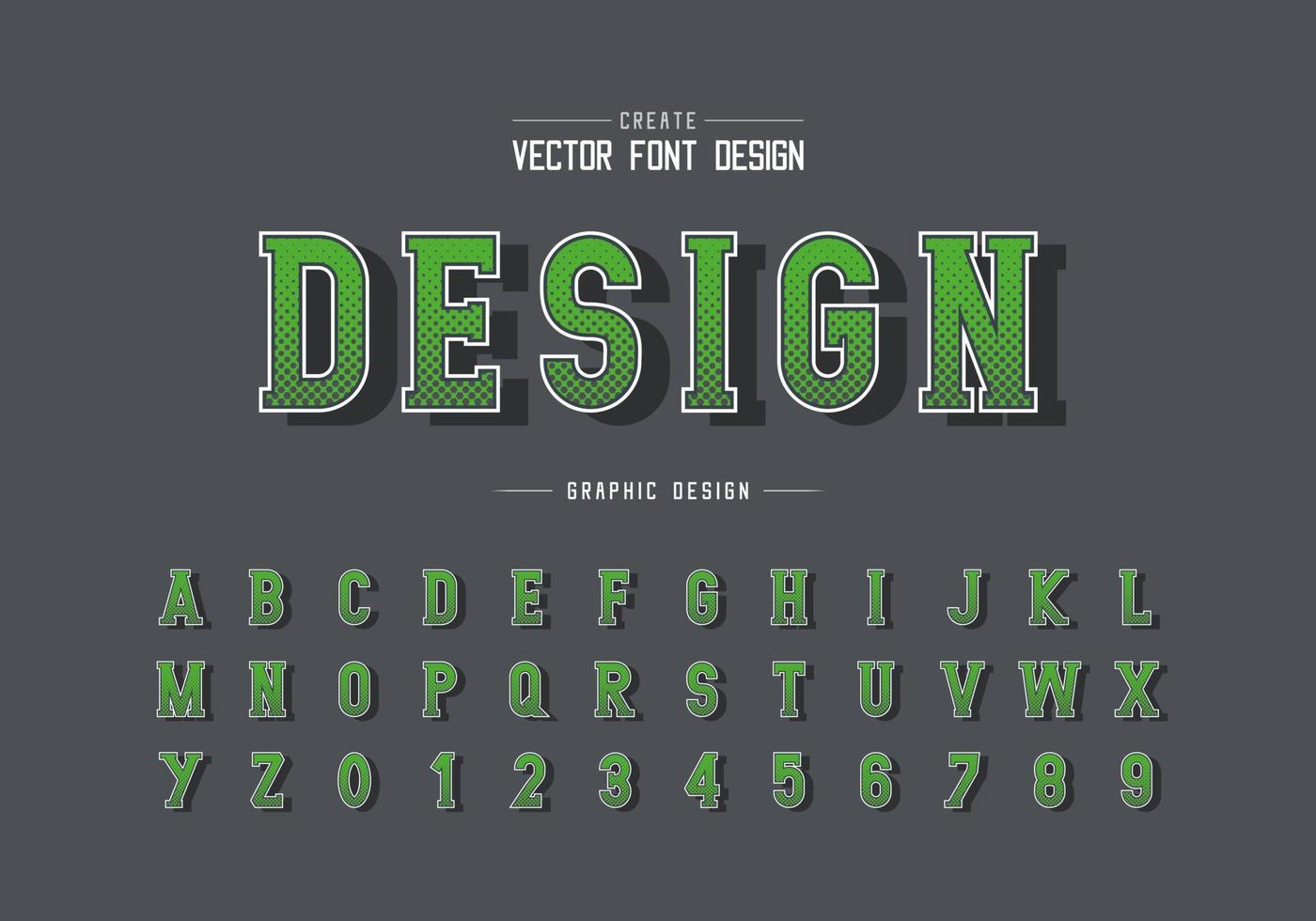 Halftone hexagon font and alphabet vector, Digital writing style typeface letter and number design vector