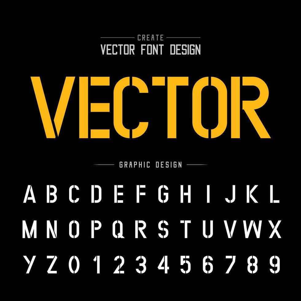 fuente tecnológica y vector alfabético, letra tipográfica de estilo tecnológico y diseño numérico en segundo plano