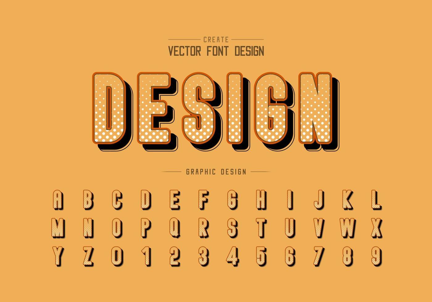 Halftone circle font and round alphabet vector, Digital letter typeface and number design vector