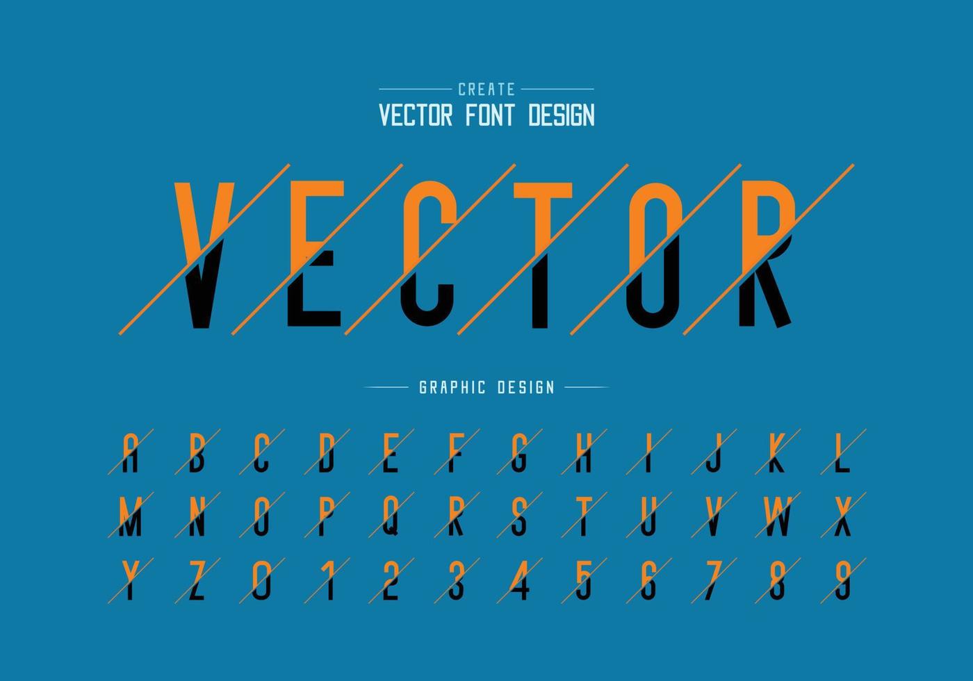 Sliced font and alphabet vector, Letter typeface and number design, Graphic text on background vector