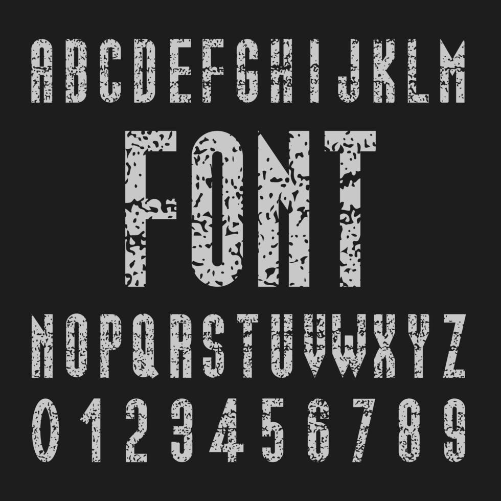 Chalk Font Design, Tall Vector Alphabet and Number