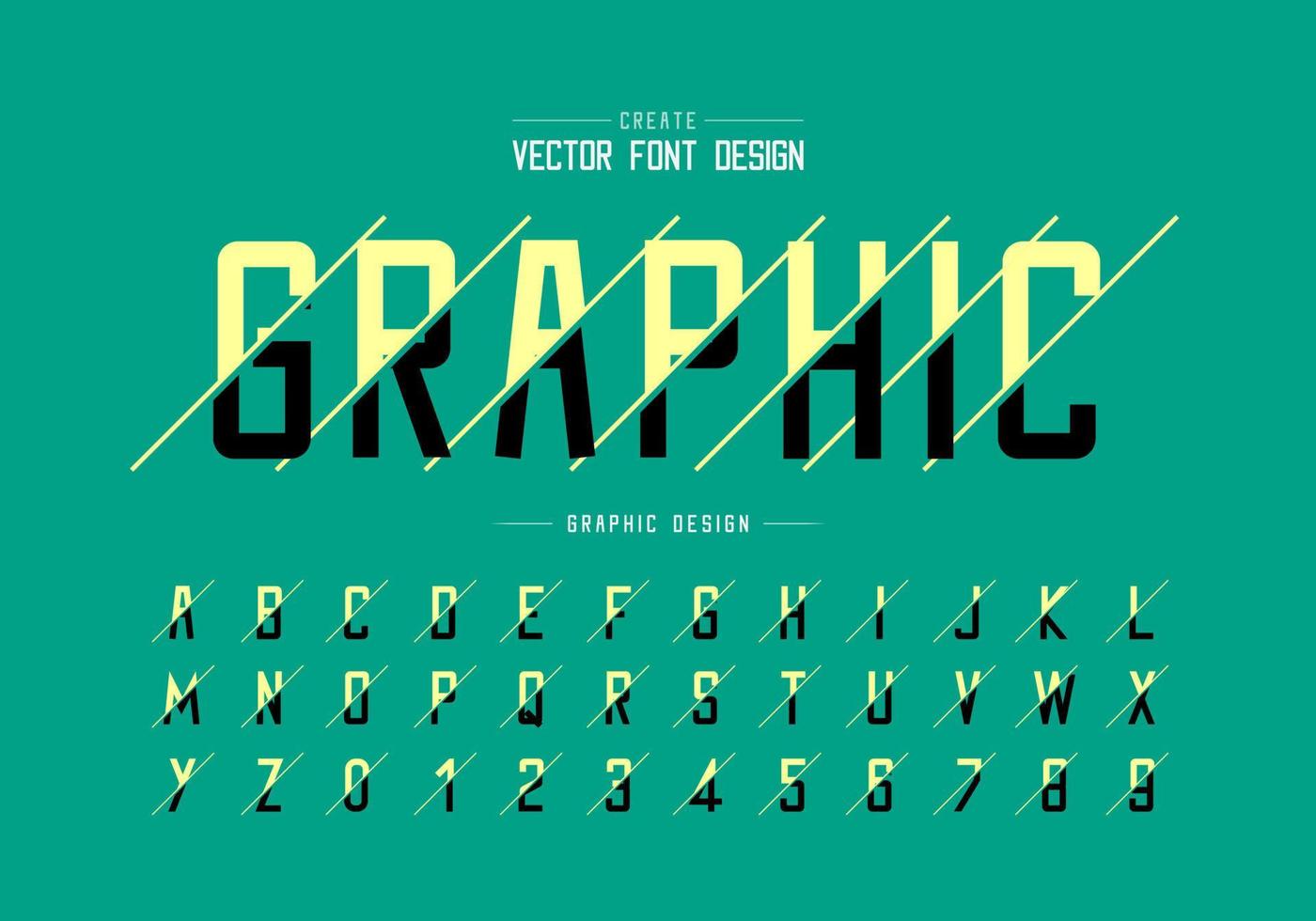 Sliced font and alphabet vector, Typeface and letter number design, Graphic text on background vector