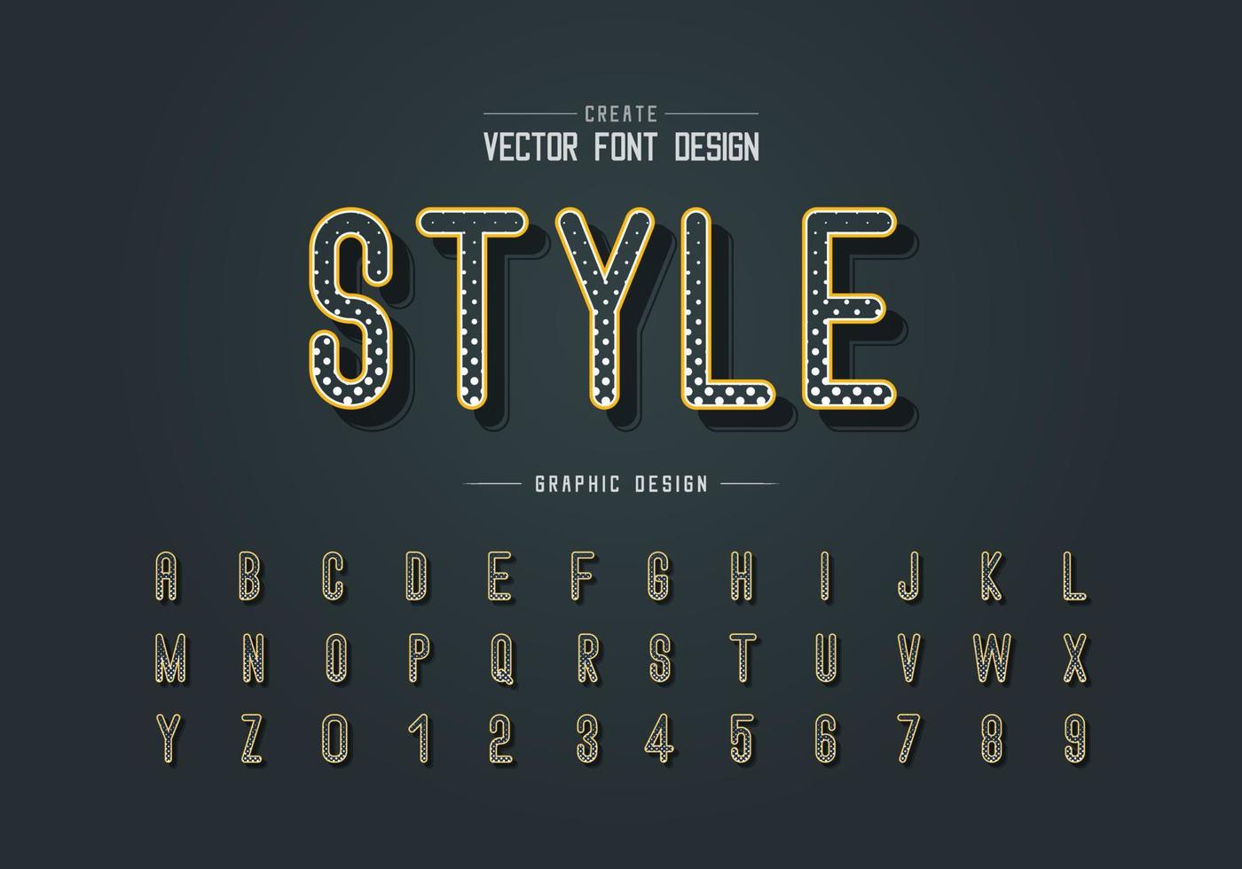 Halftone circle font and alphabet vector, Digital letter style typeface and number design vector