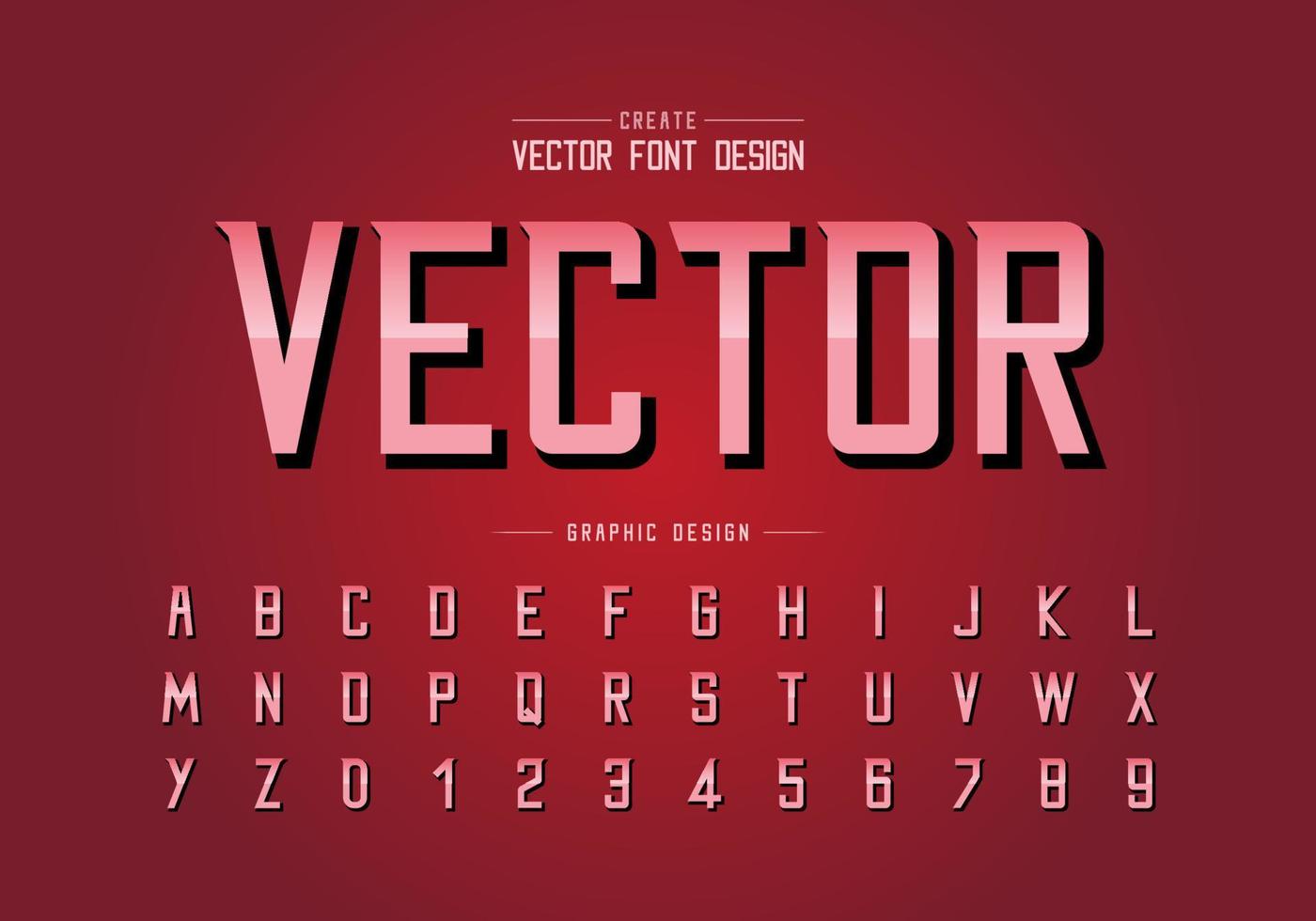 Font and alphabet vector, Modern Typeface and letter number design, Graphic text on background vector