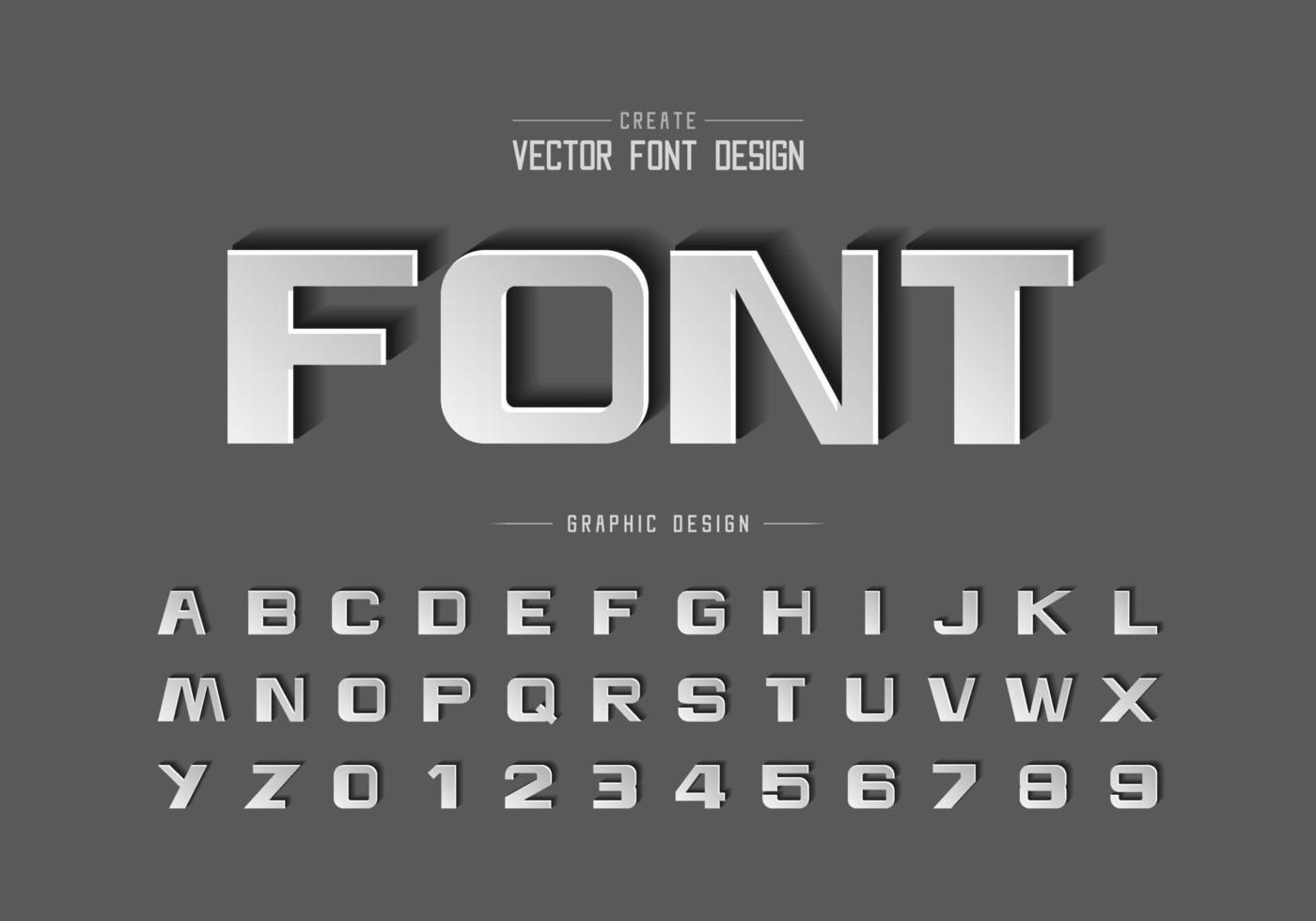 Font paper cut and bold alphabet vector, Script design typeface letter and number vector