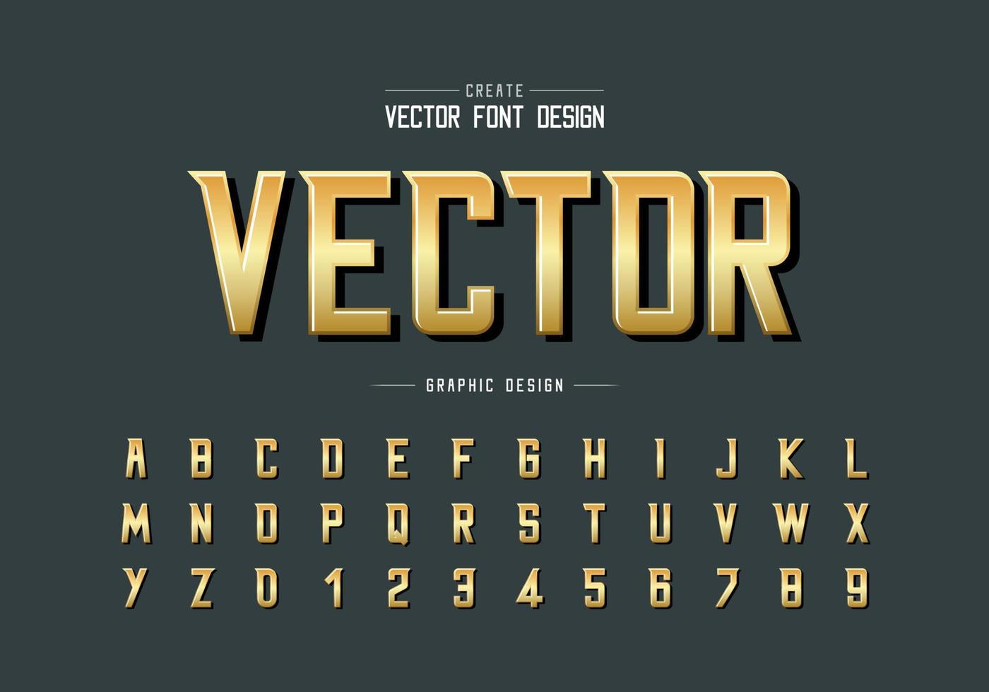 Font and alphabet vector, Modern Typeface and letter number design, Graphic text on background vector