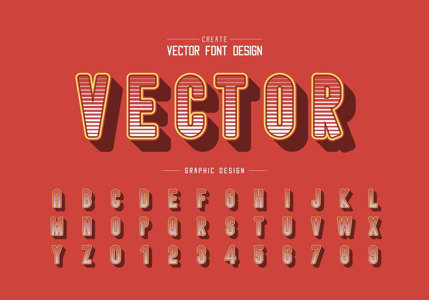 Line font and round alphabet vector, Digital letter typeface and number design vector
