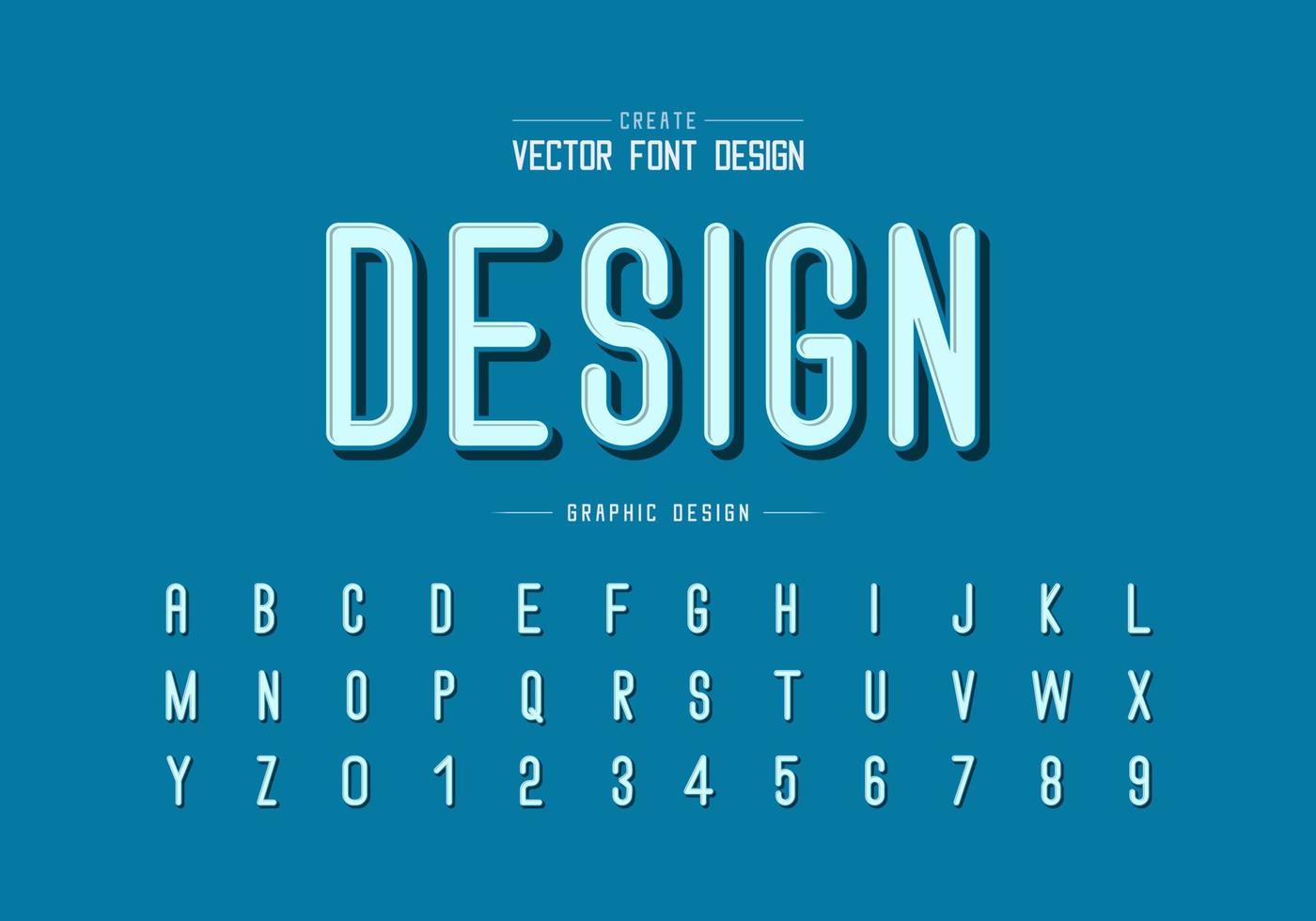 Black shadow font and alphabet vector, Letter style typeface and number design vector