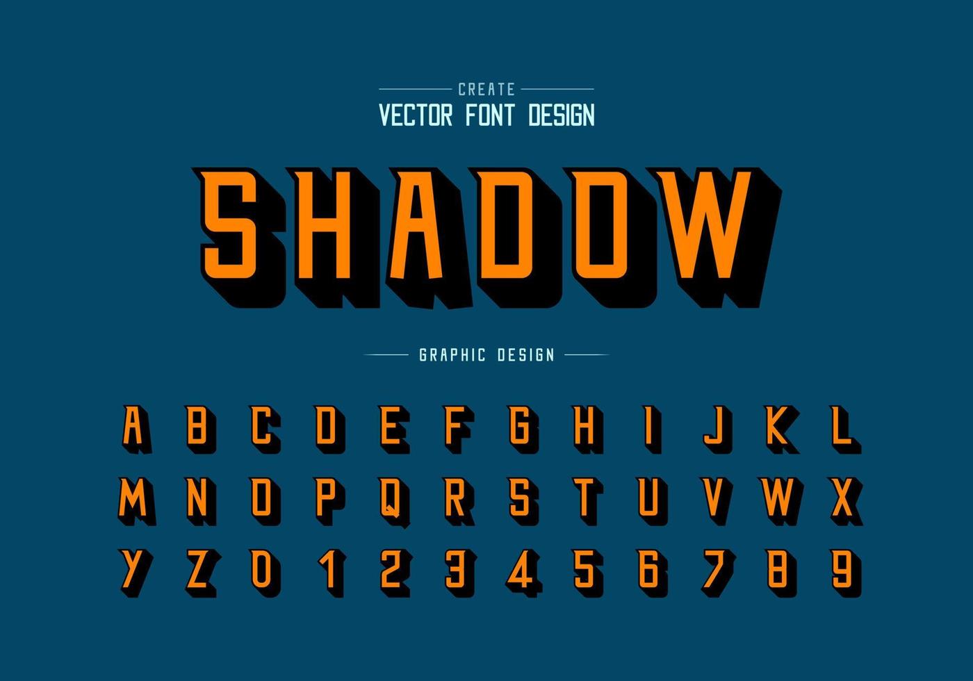 Font Shadow and alphabet vector, Modern Typeface and letter number design vector