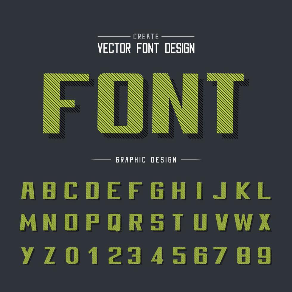 Line Font Shadow and Bold alphabet vector, Writing typeface and number design on background vector