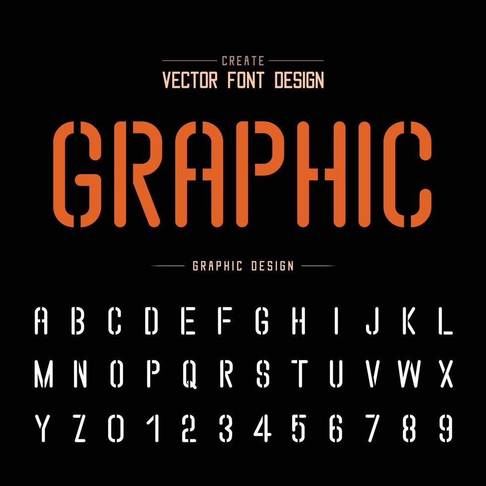 Tech Font and Graphic alphabet vector, Technology Letter style typeface and number design vector