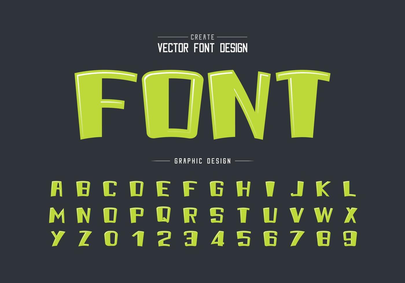Highlights font and cartoon alphabet vector, Bold typeface and number design vector