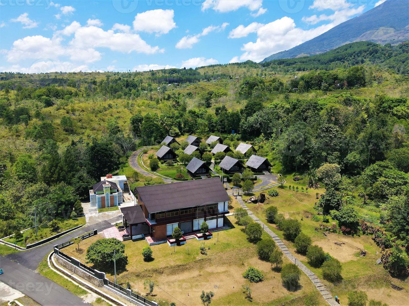 Beautiful aerial view, tourism hill, in Kuningan, West Java - Indonesia. photo