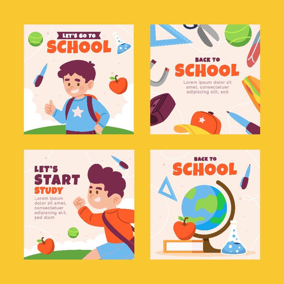 Back to School Social Media Template vector
