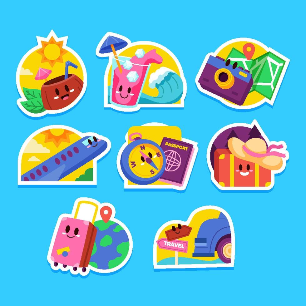 Cute Colorful Summer Sticker vector