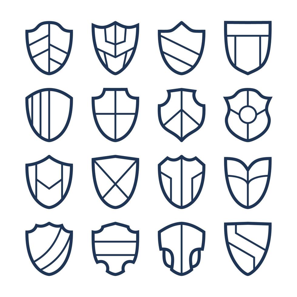 Line Art Shield Icon Template vector