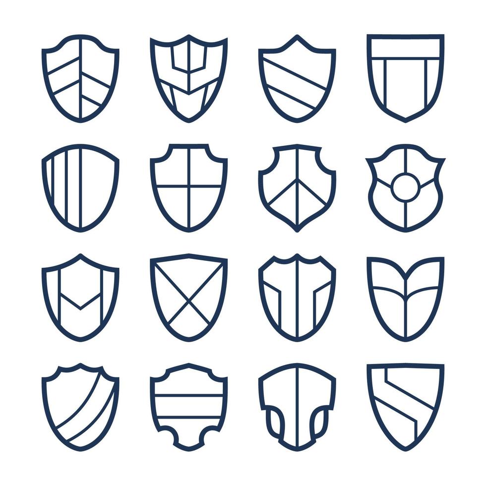 Line Art Shield Icon Template vector