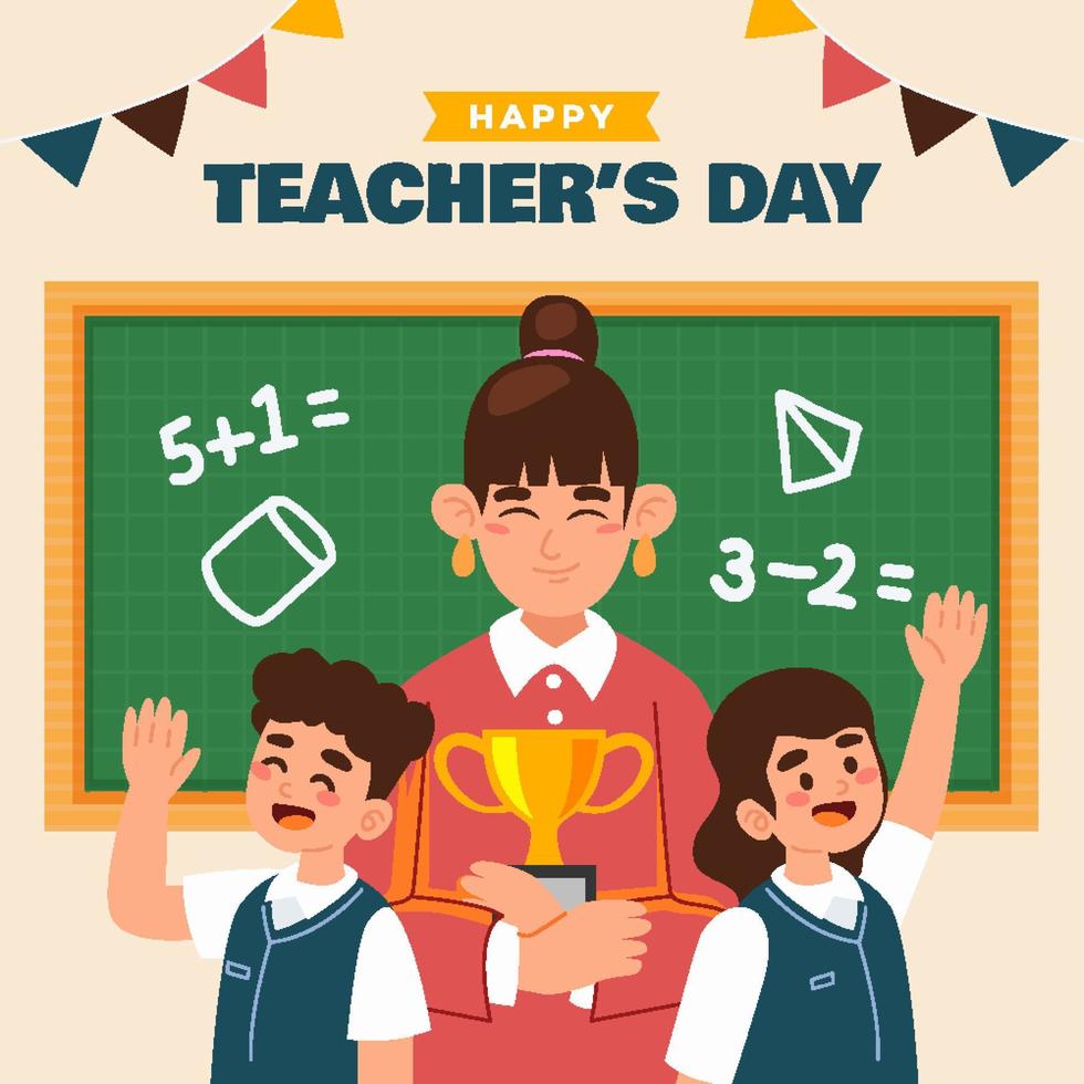 Happy Teachers Day Celebration vector