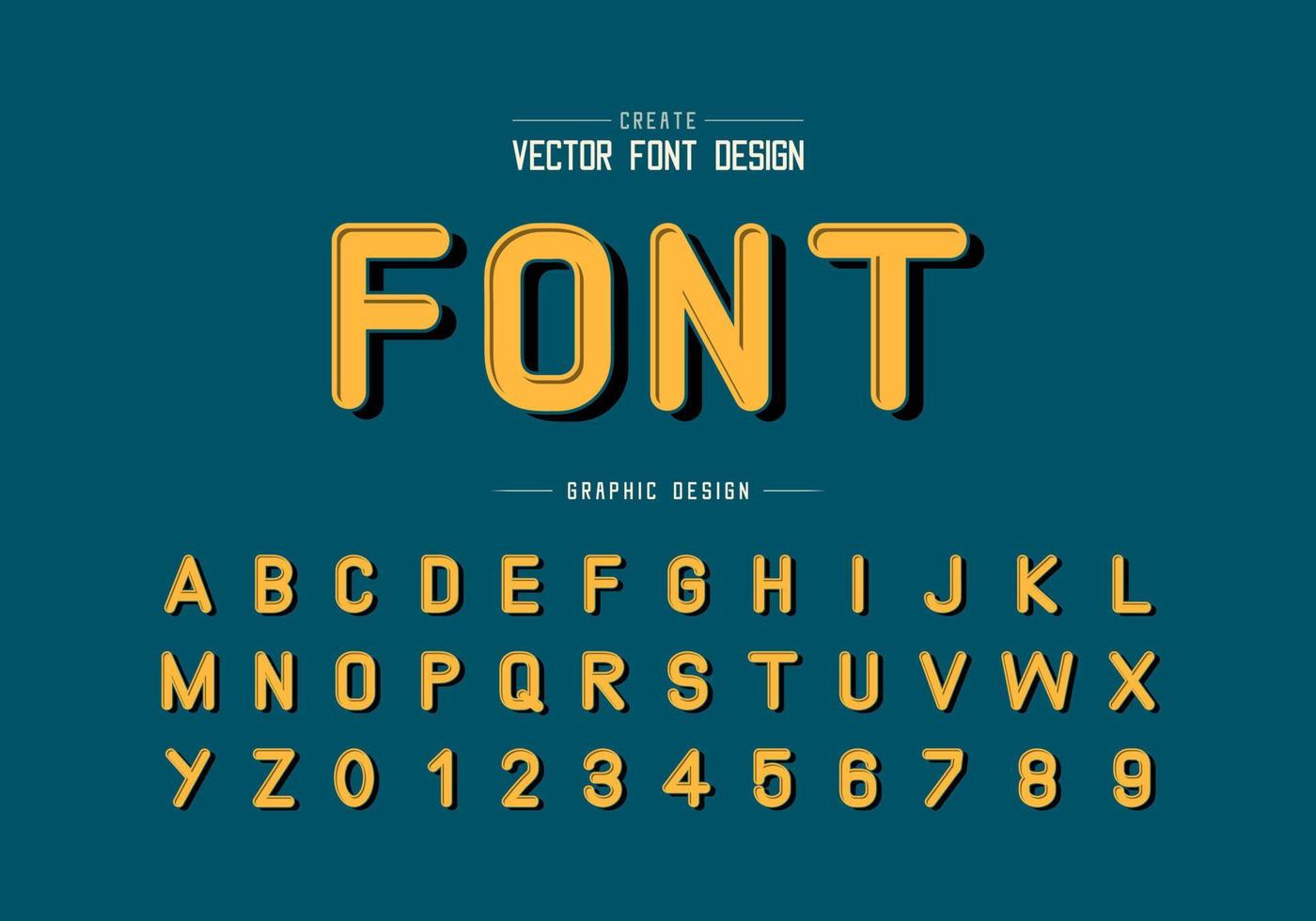 Black shadow font and alphabet vector, Typeface letter and number design, Graphic text on background vector