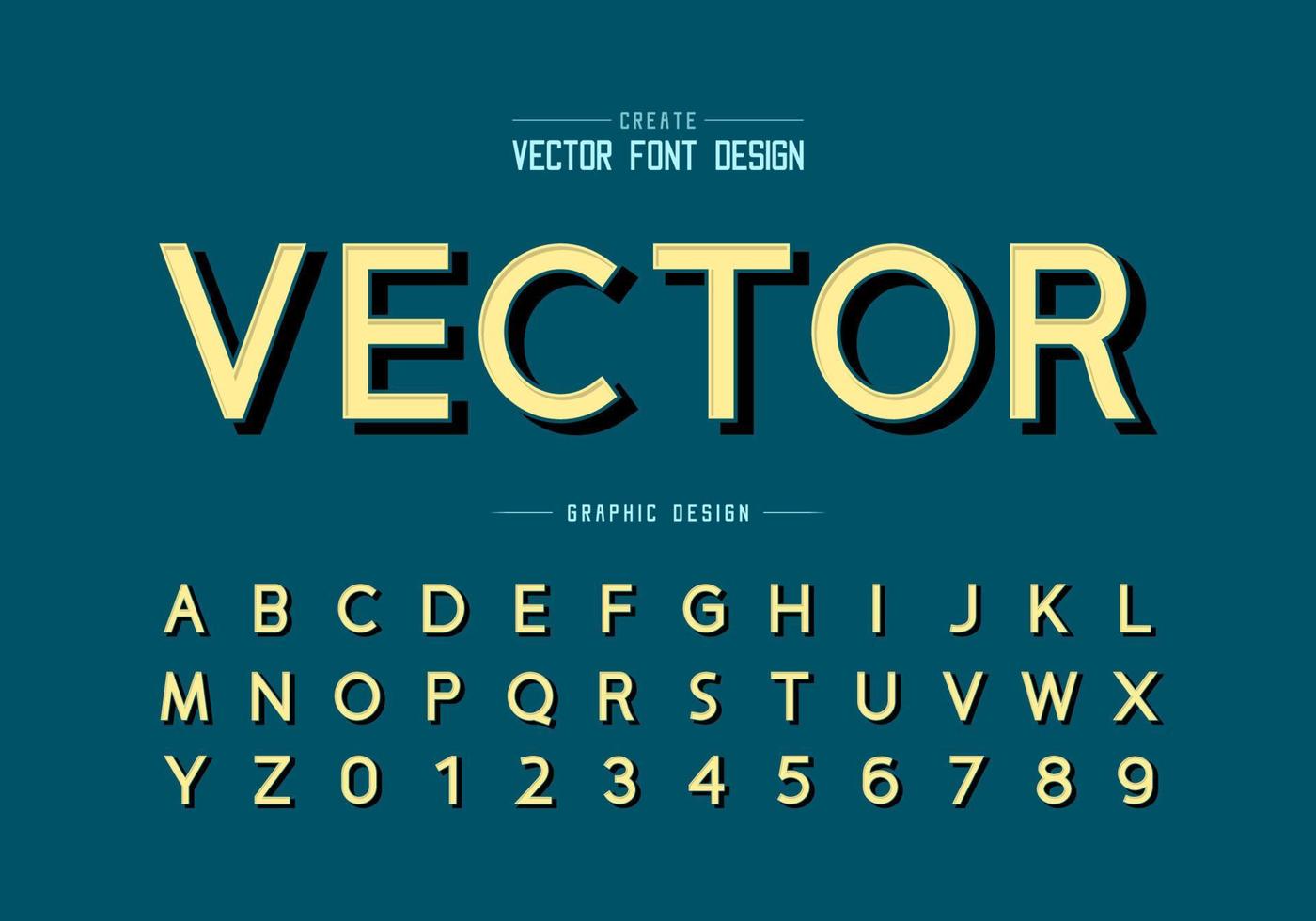 Black shadow font and alphabet vector, Design typeface and number,Graphic text vector