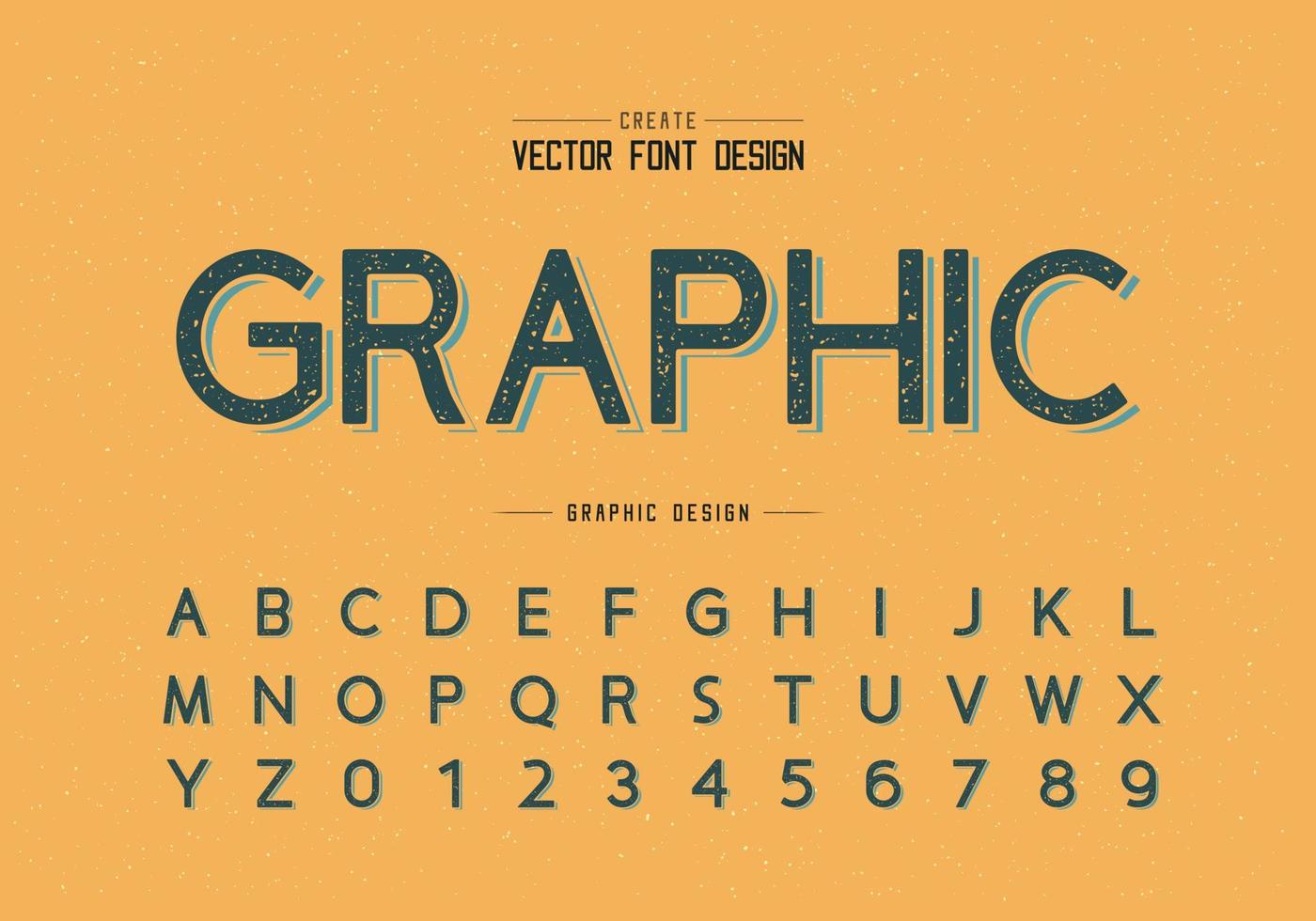Texture Font and alphabet vector, Design typeface and number, Graphic text on grunge background vector