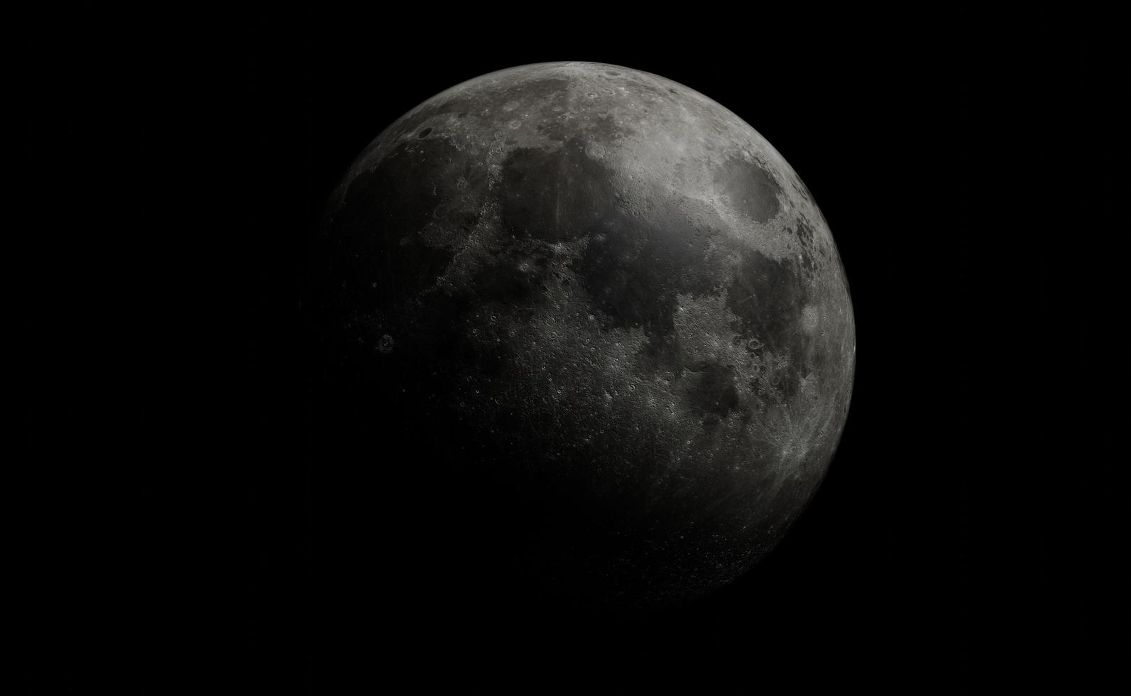 Super moon shine wonderful with back background. 3D rendering. photo