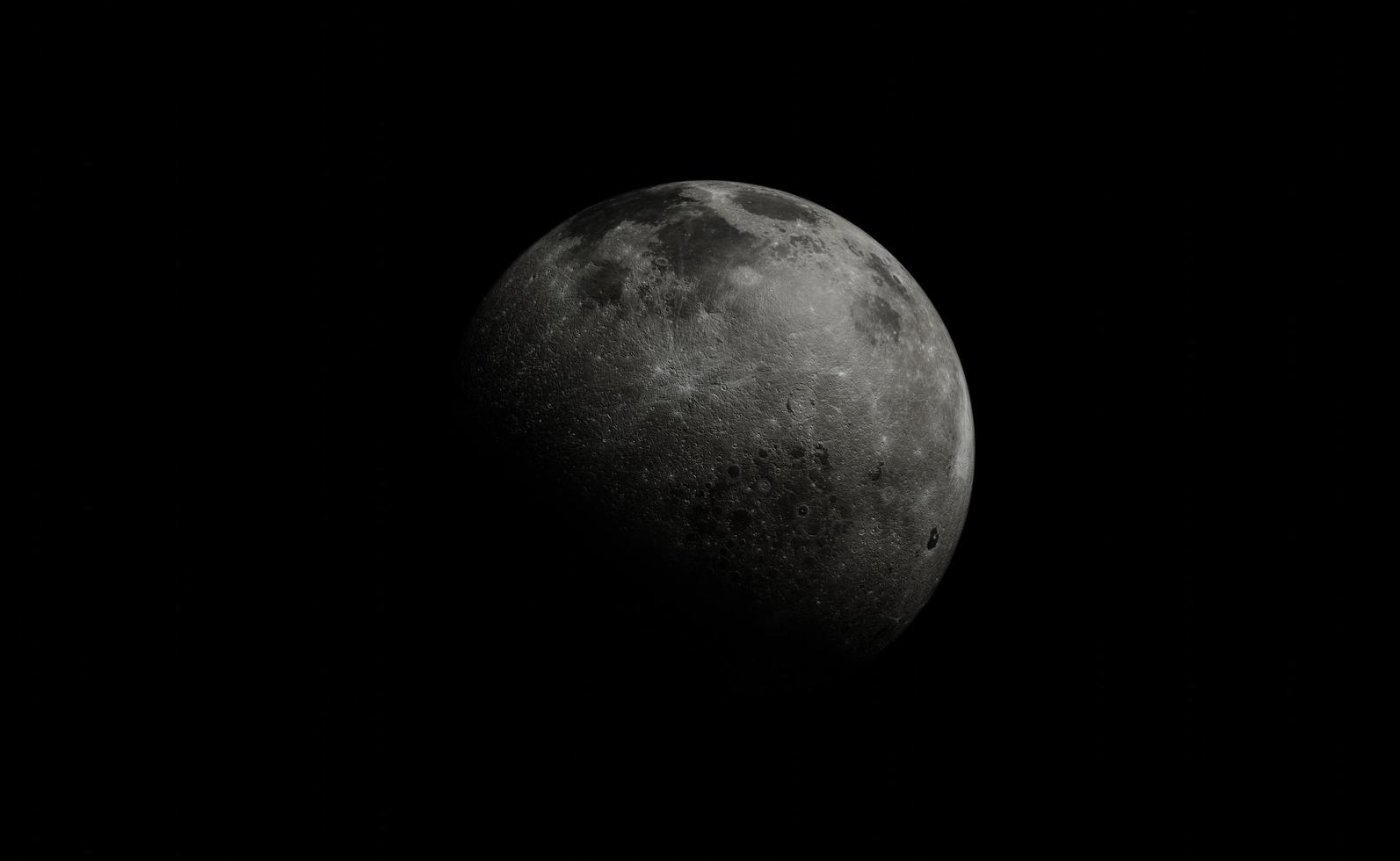 la super luna brilla maravillosamente con el fondo de la espalda. representación 3d foto