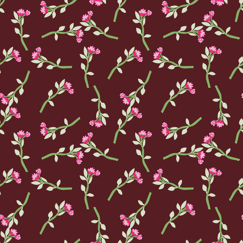 Abstract flower seamless pattern. Creative floral wallpaper. Naive art style. vector