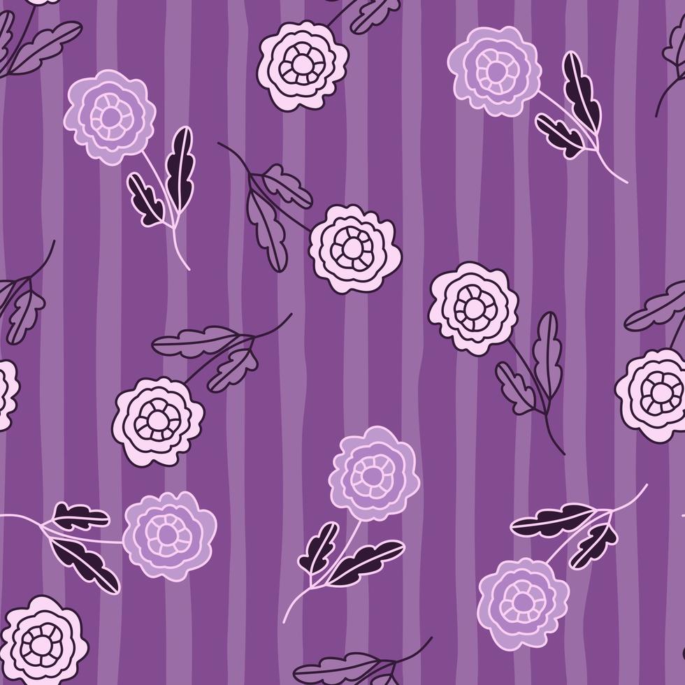 Decorative seamless pattern with doodle folk flowers ornament. vector