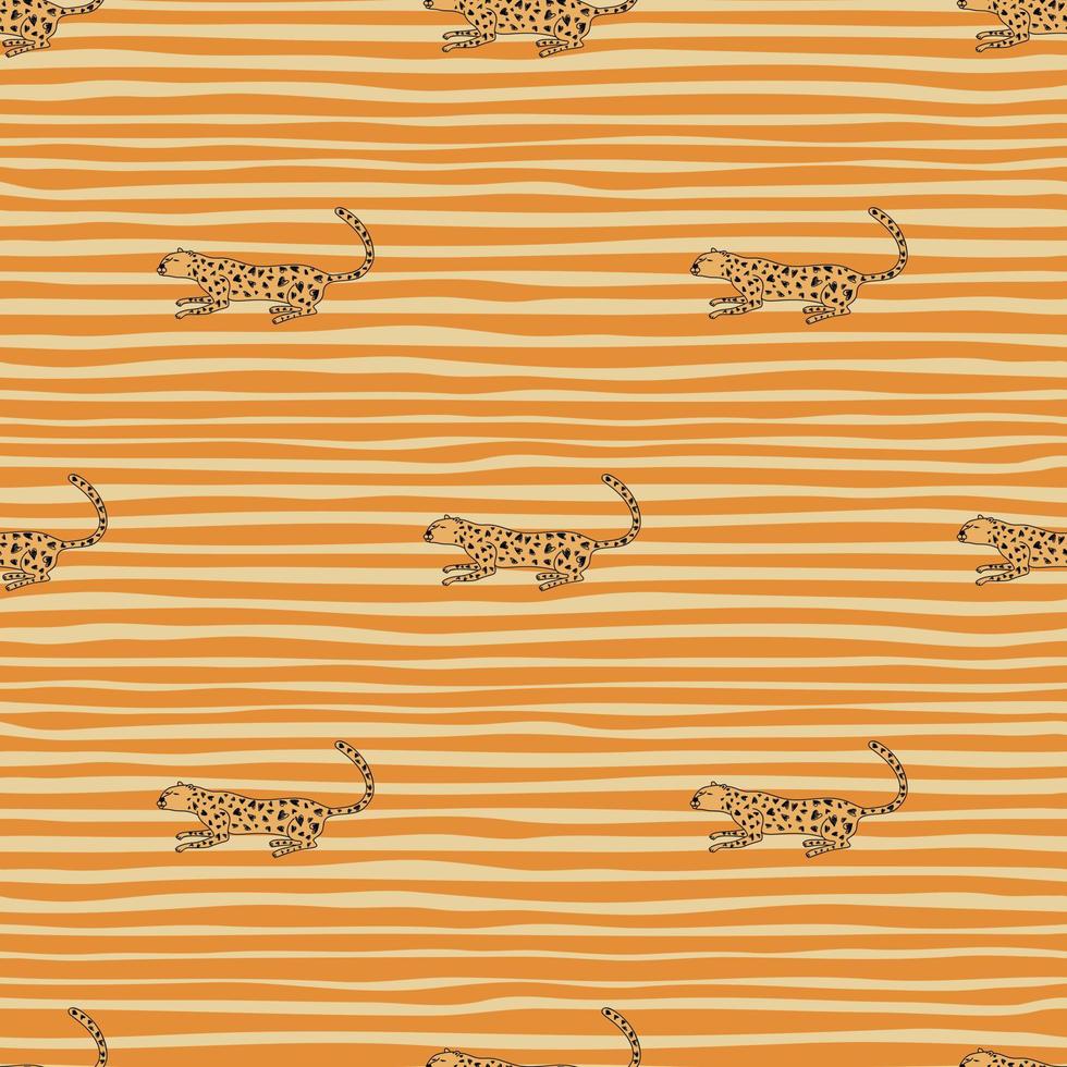 garabato, guepardo, seamless, patrón. Fondo de pantalla sin fin de leopardo lindo dibujado a mano. fondo de animales salvajes. vector