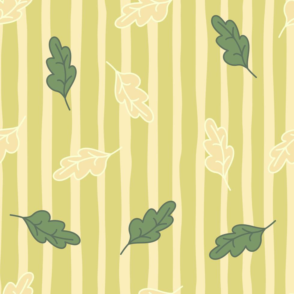 Simple outline oak seamless pattern. Foliage backdrop. Nature wallpaper. vector