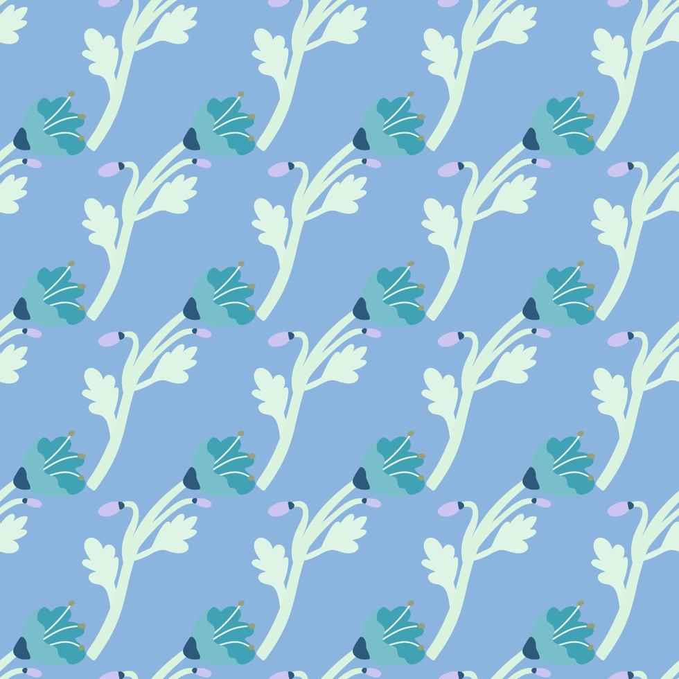 Vintage botanical flower seamless pattern. Naive art. Strange floral wallpaper. vector