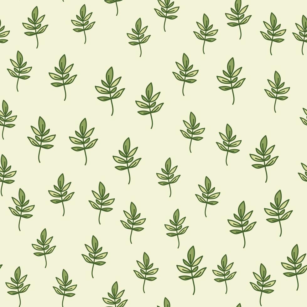 Cute outline leaves seamless pattern. Simple leaf wallpaper. Botanical floral background. vector