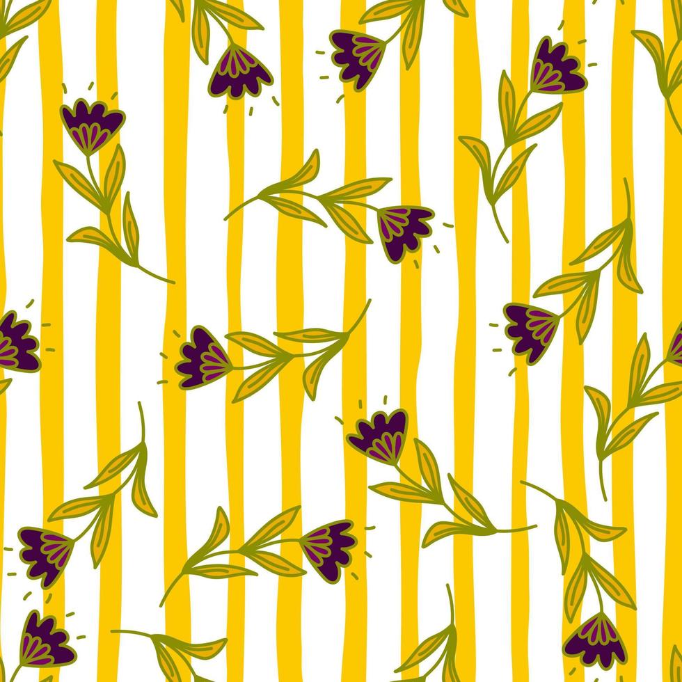 Linda flor de patrones sin fisuras en estilo popular estilizado. fondo botánico elegante dibujado a mano. vector